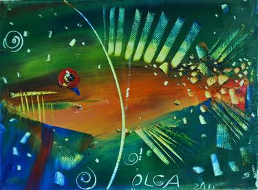 Original Abstract Expressionism Fish Paintings by Olga Polichtchouk