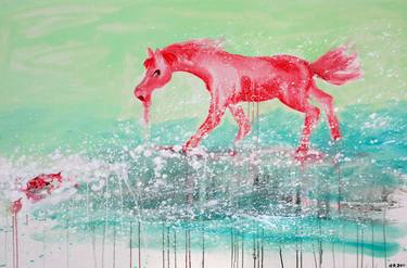 Print of Expressionism Horse Paintings by kefu hu