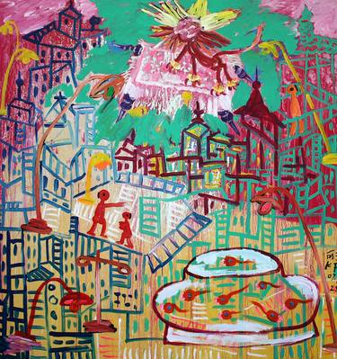 Print of Expressionism Cities Paintings by kefu hu