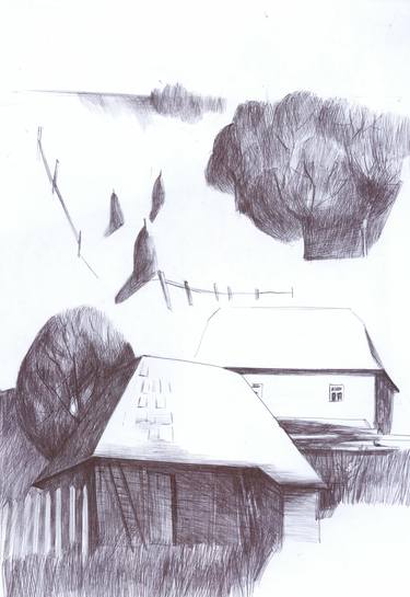Print of Landscape Drawings by Oksana Drachkovska