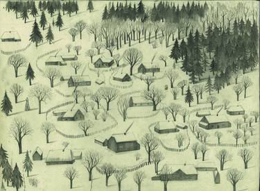 Original Illustration Landscape Drawings by Oksana Drachkovska