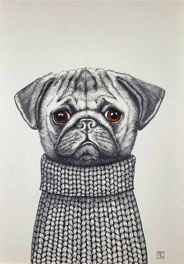 Original Dogs Drawings by Eva Fialka