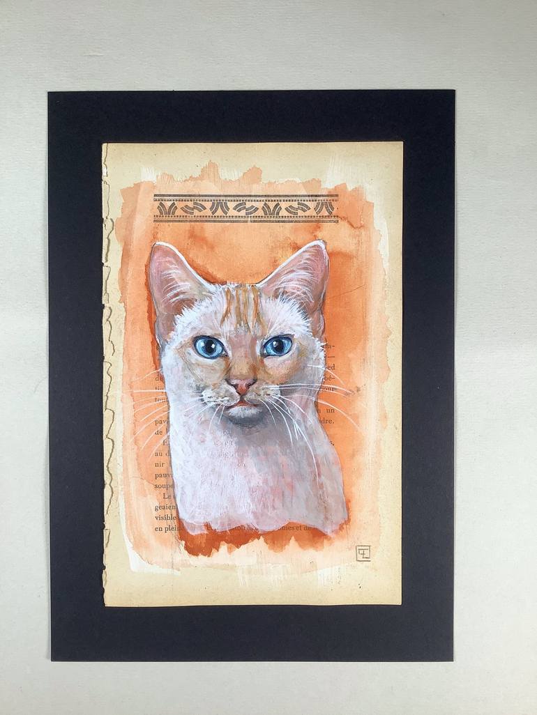 Original Figurative Cats Paintings by Eva Fialka