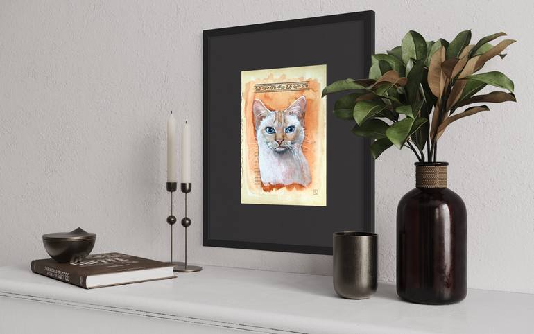 Original Figurative Cats Painting by Eva Fialka