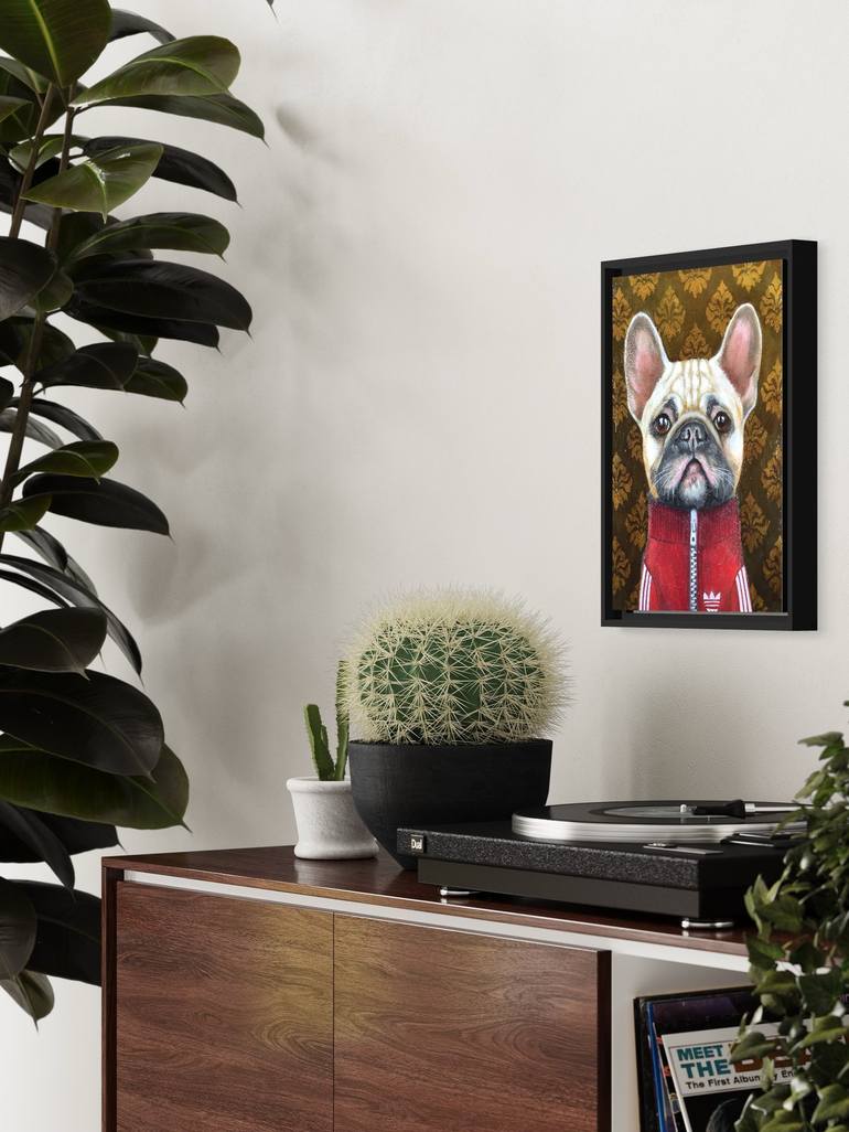 Original Figurative Dogs Painting by Eva Fialka