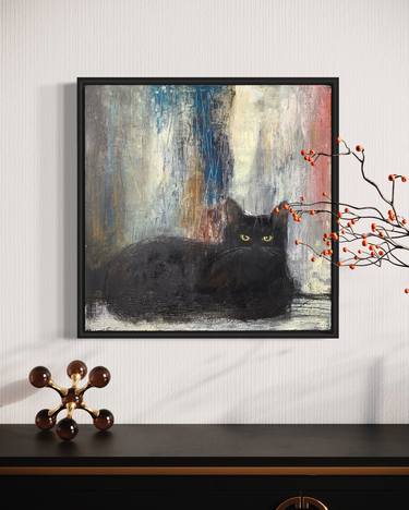 Original Abstract Cats Paintings by Eva Fialka