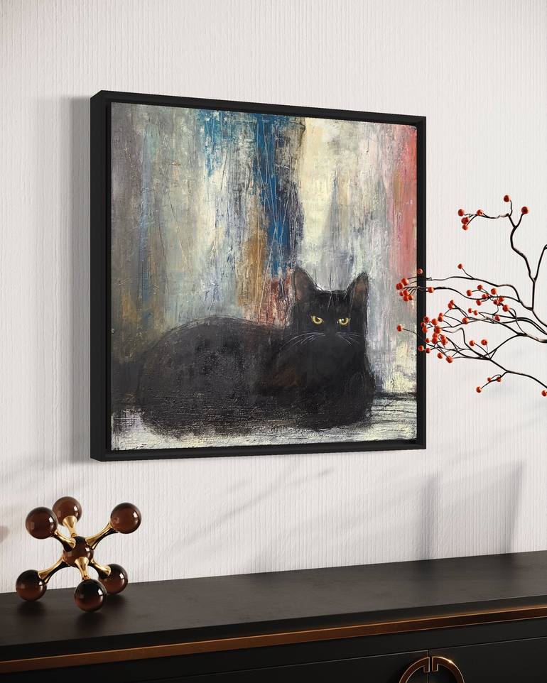 Original Cats Painting by Eva Fialka