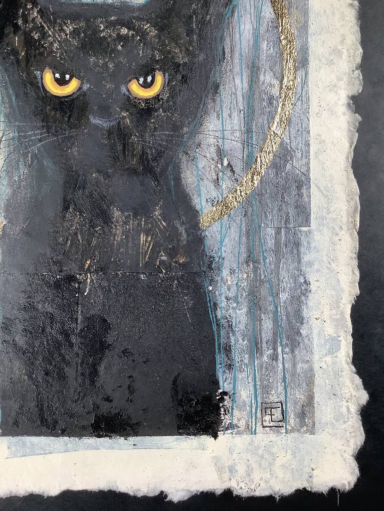 Original Cats Painting by Eva Fialka