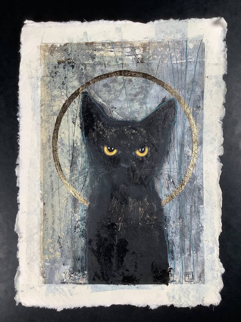 Original Cats Painting by Eva Fialka