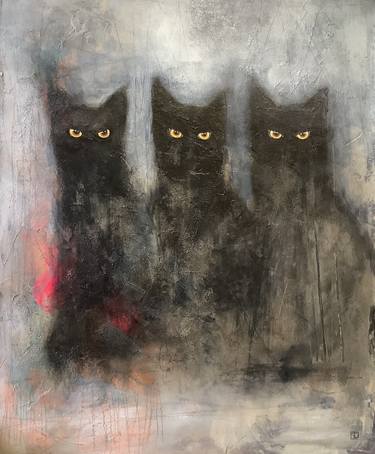 Original Cats Paintings by Eva Fialka