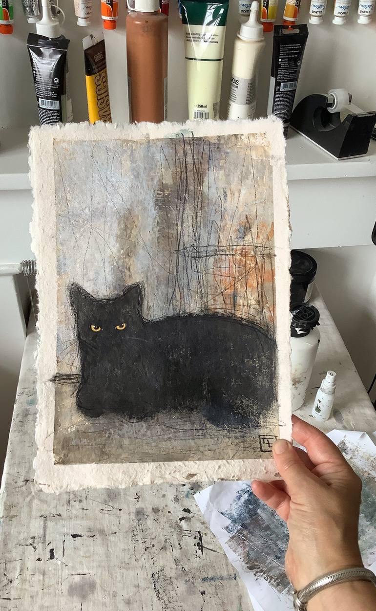 Original Cats Painting by Eva Fialka