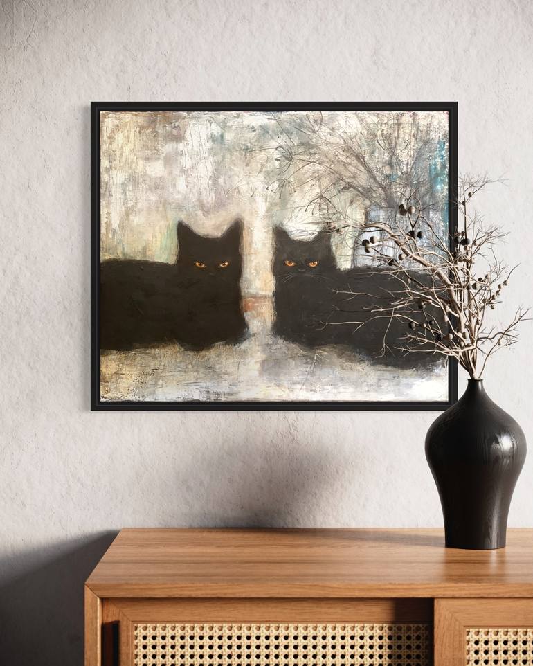 Original Abstract Animal Painting by Eva Fialka