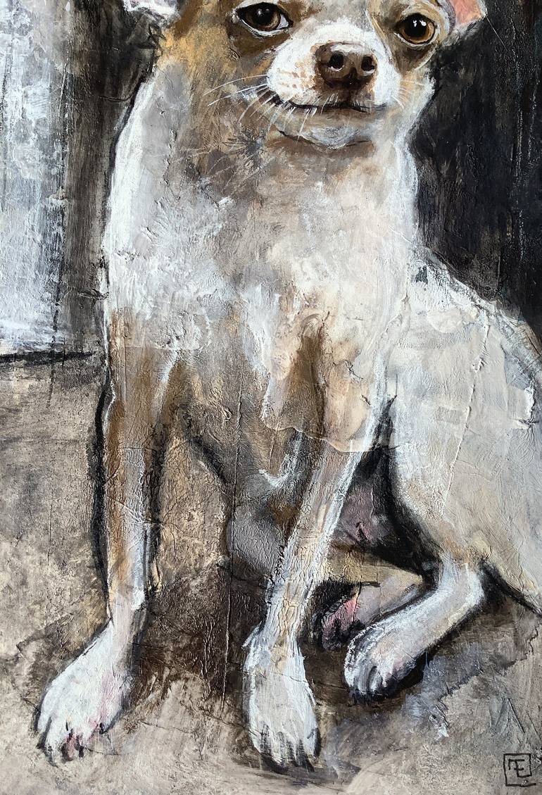 Original Dogs Painting by Eva Fialka