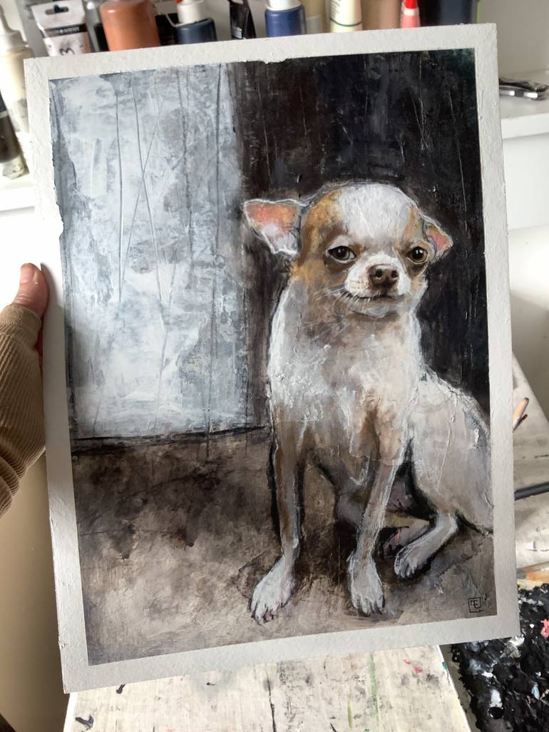 Original Dogs Painting by Eva Fialka