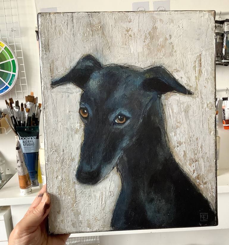 Original Dogs Painting by Eva Fialka