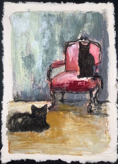 Original Cats Paintings by Eva Fialka