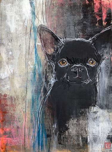 Original Abstract Dogs Paintings by Eva Fialka