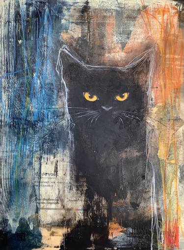 Original Abstract Cats Paintings by Eva Fialka