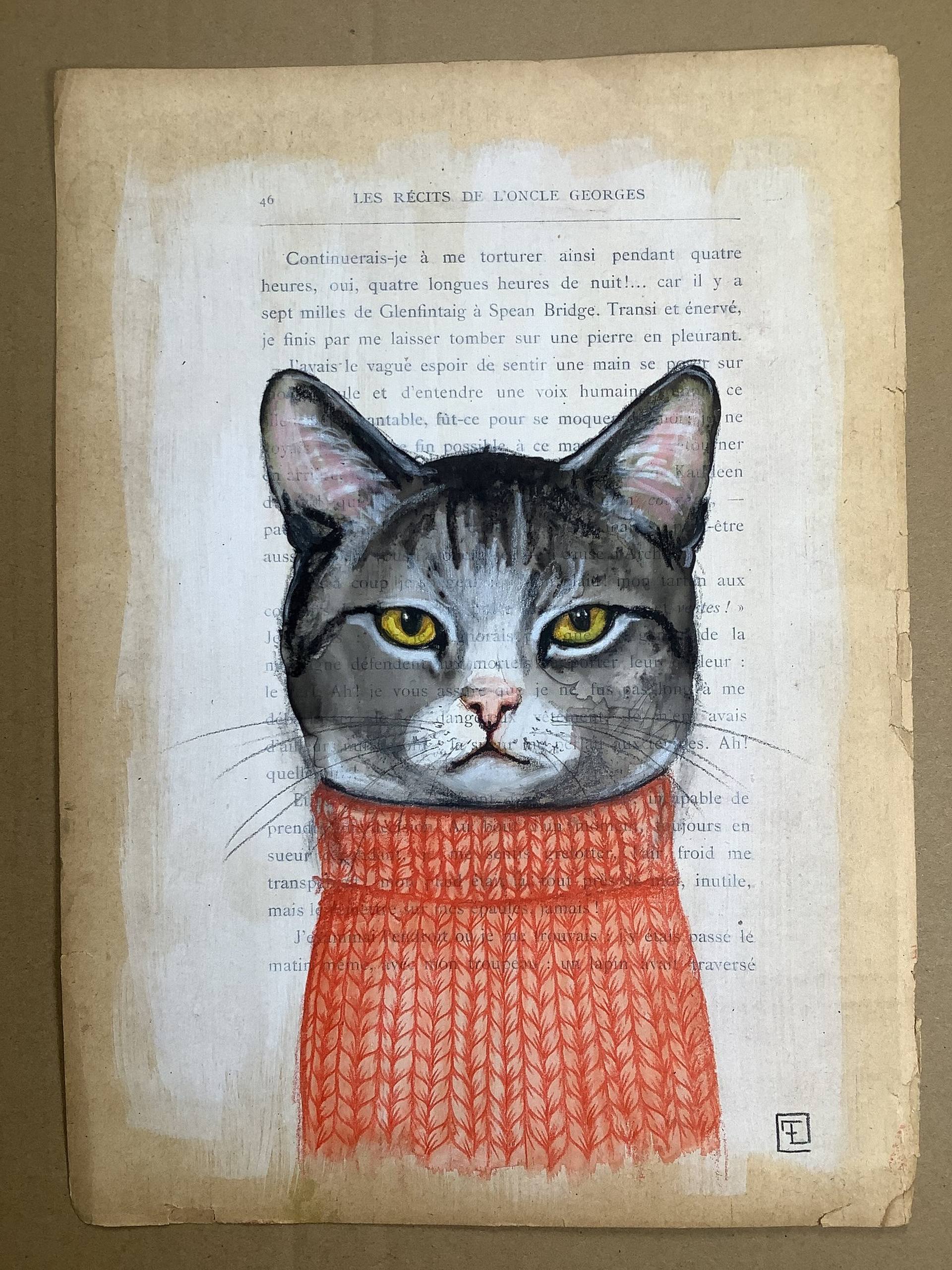 Cat in best sale clothes painting