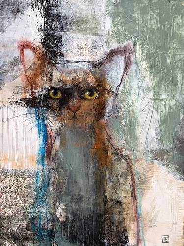 Original Abstract Cats Paintings by Eva Fialka