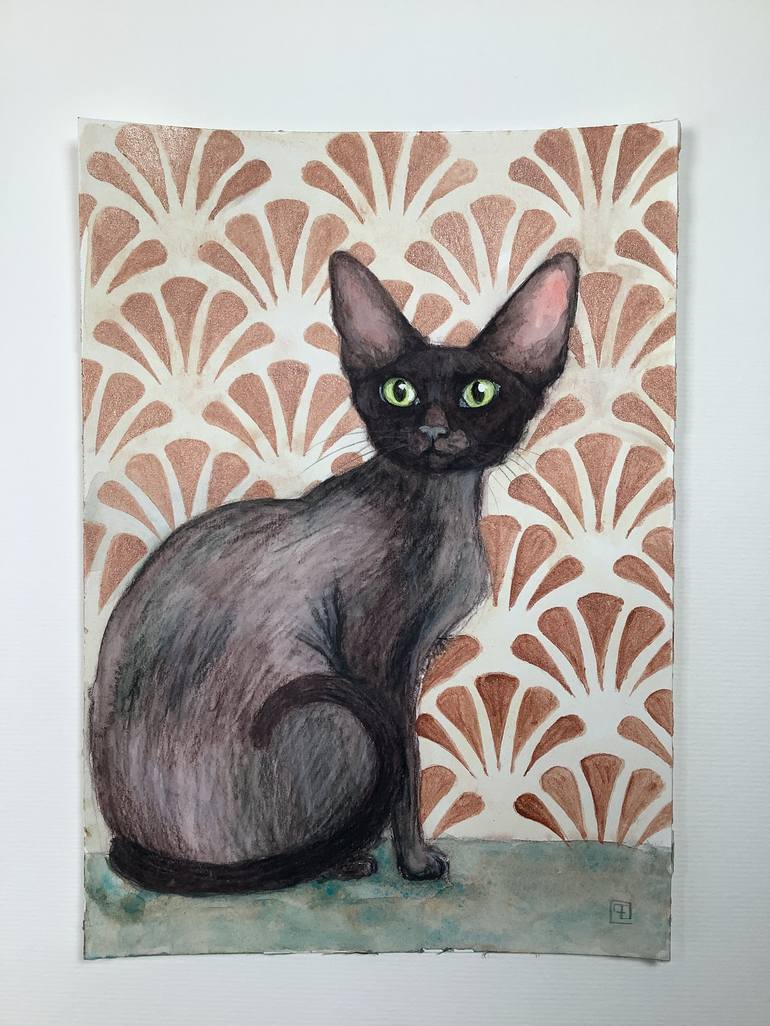 Original Cats Painting by Eva Fialka