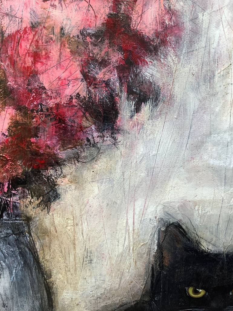 Original Abstract Cats Painting by Eva Fialka