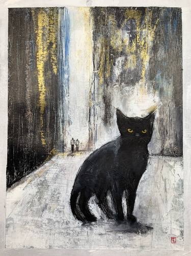 Original Abstract Cats Paintings by Eva Fialka