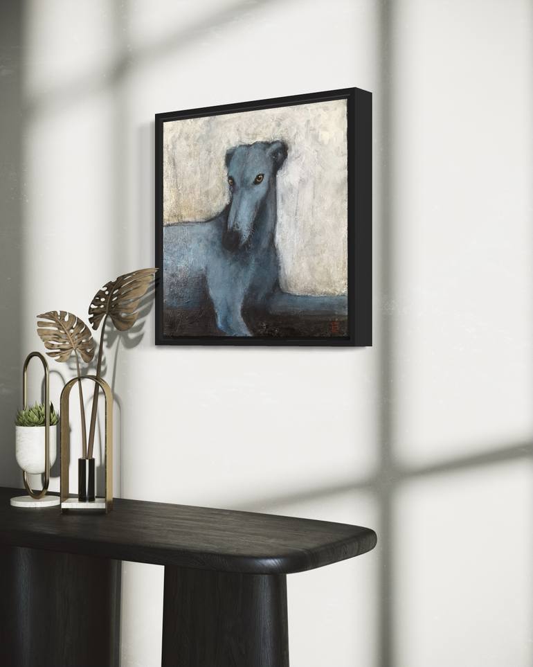 Original Abstract Dogs Painting by Eva Fialka