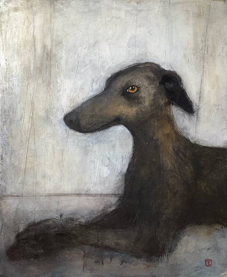 Original Figurative Animal Paintings by Eva Fialka