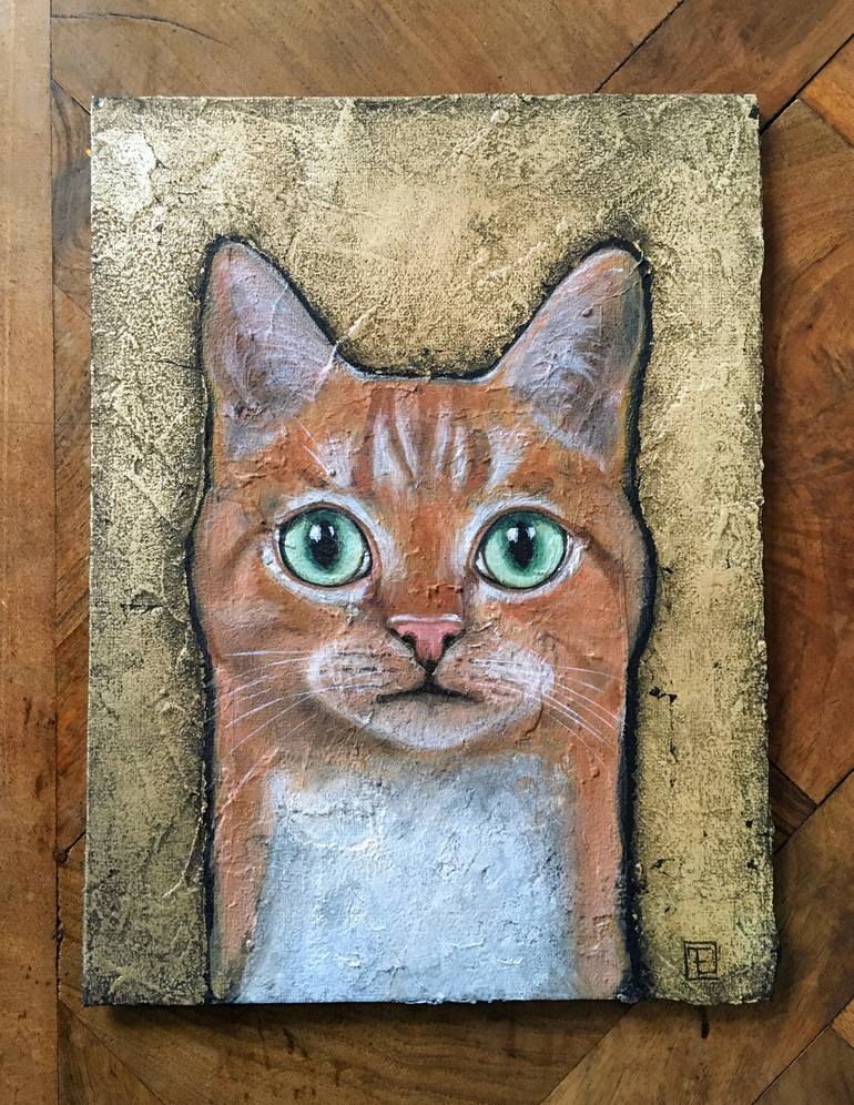 Original Figurative Cats Painting by Eva Fialka