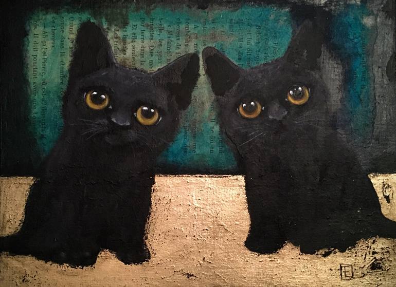 Chatons Painting By Eva Fialka Saatchi Art