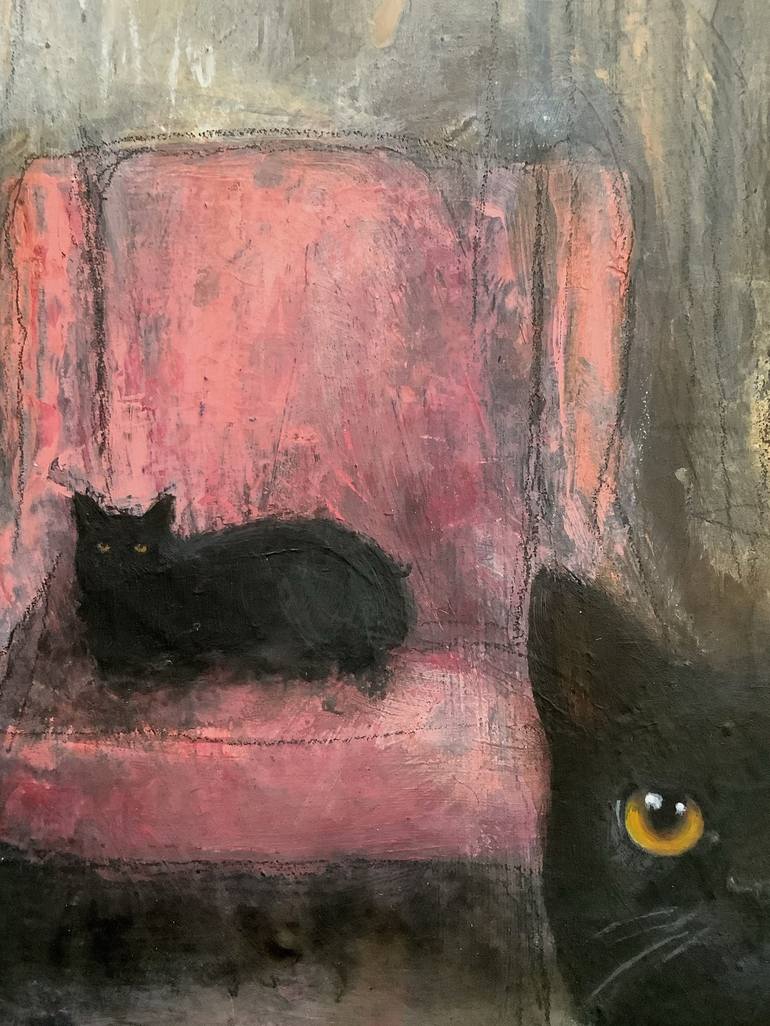 Original Cats Painting by Eva Fialka