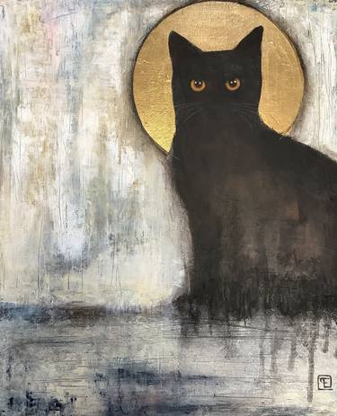 Original Abstract Cats Paintings by Eva Fialka