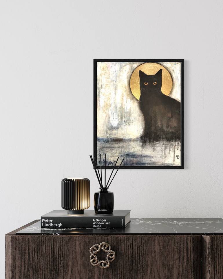 Original Cats Painting by Eva Fialka