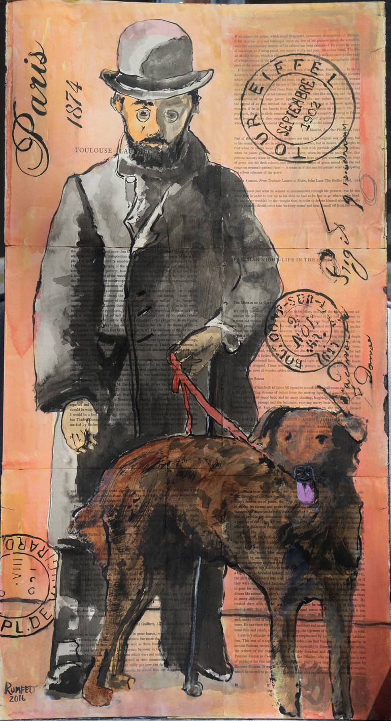 Toulouse Lautrec And Dog Collage By Tom Rumfelt Saatchi Art