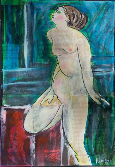 Print of Expressionism Nude Collage by Tom Rumfelt