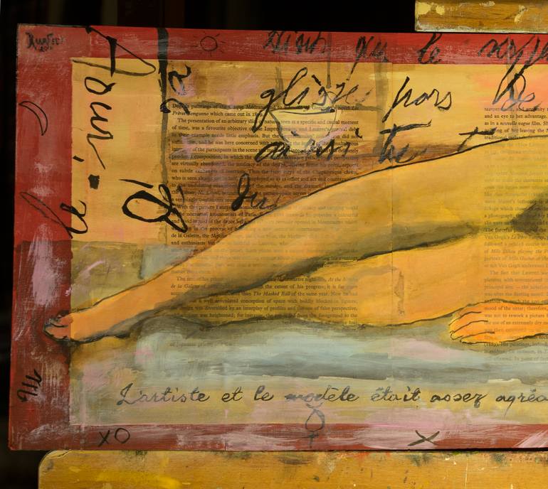 Original Expressionism Nude Collage by Tom Rumfelt