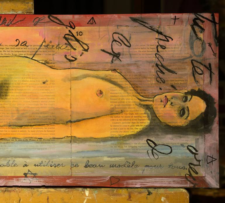 Original Expressionism Nude Collage by Tom Rumfelt