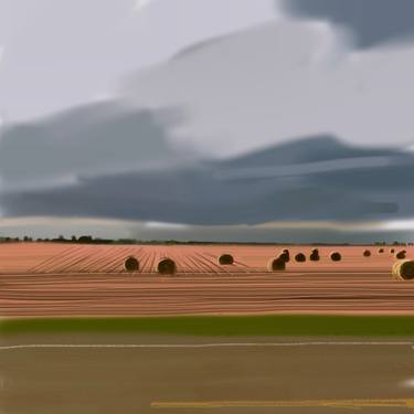 Pink Bales, iPad Drawing, 2014 thumb