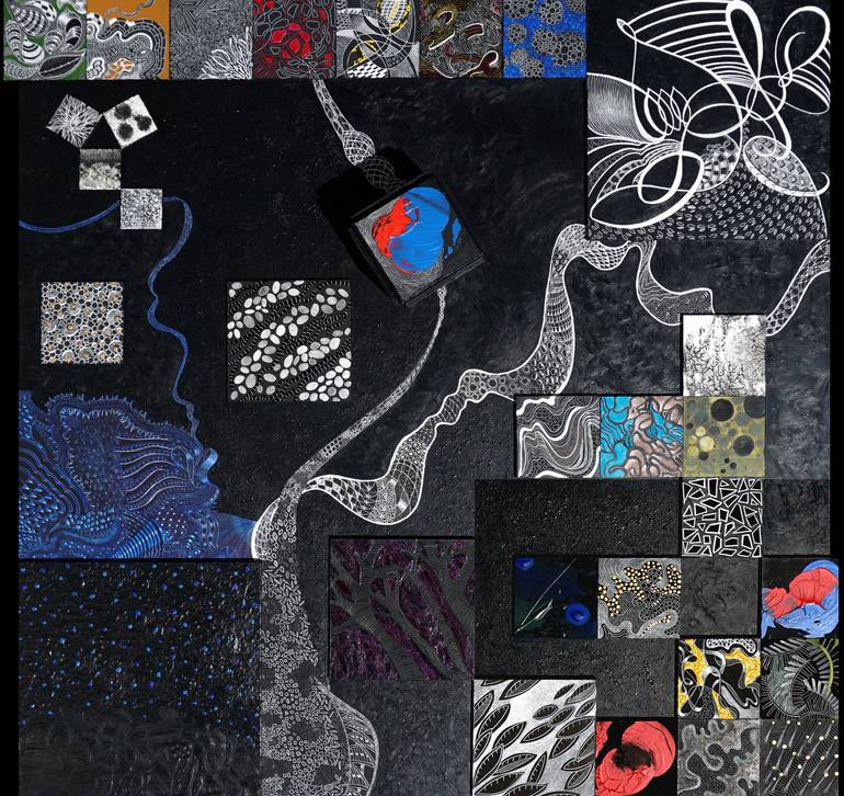 Original Black & White Abstract Paintings by Lisa Goesling