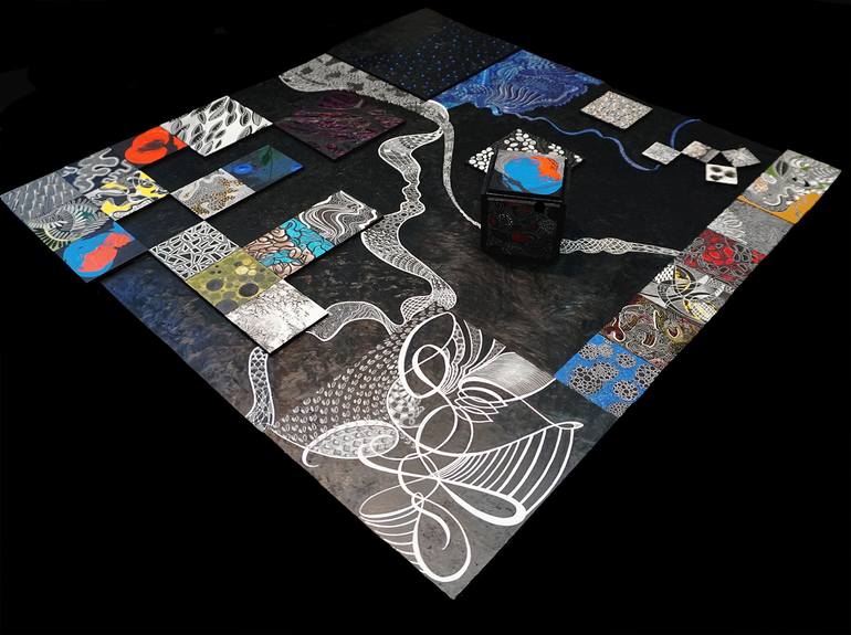 Original Black & White Abstract Painting by Lisa Goesling