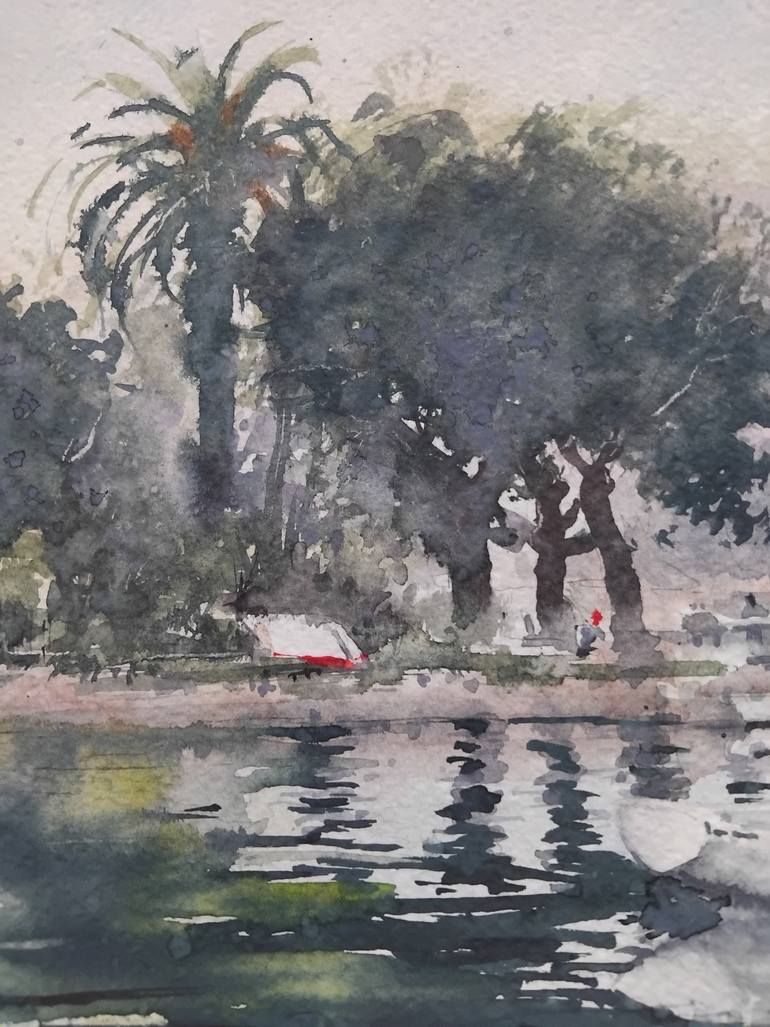 Original Art Deco Seascape Painting by Nenad Kojić