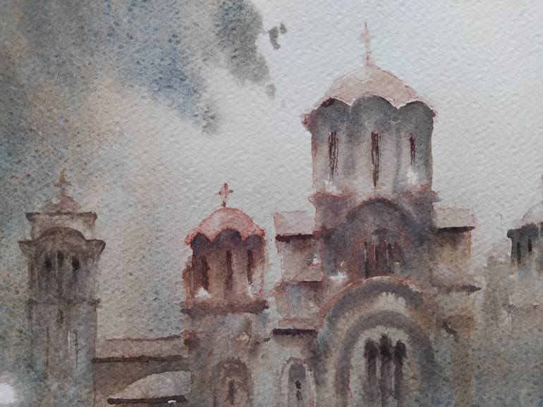 Original Art Deco Architecture Painting by Nenad Kojić