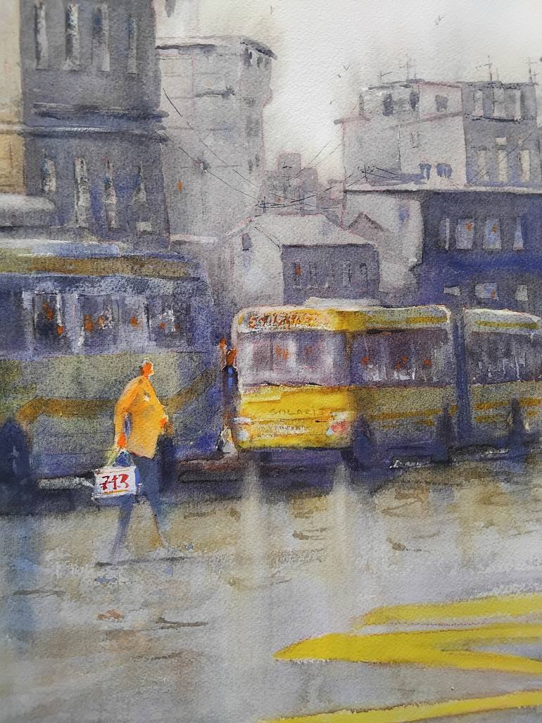Original Art Deco Cities Painting by Nenad Kojić
