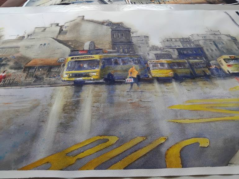 Original Art Deco Cities Painting by Nenad Kojić