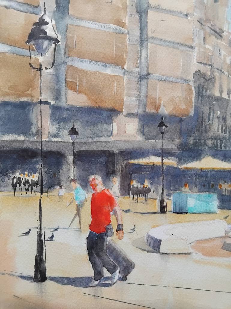 Original Art Deco Architecture Painting by Nenad Kojić