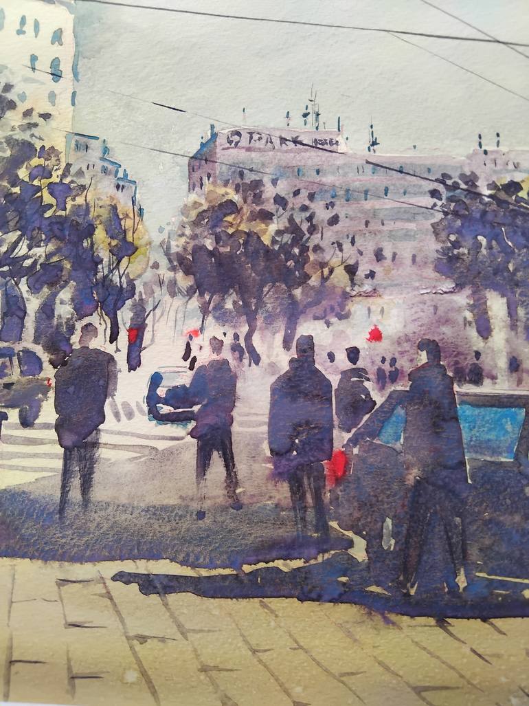 Original Art Deco Cities Painting by Nenad Kojić