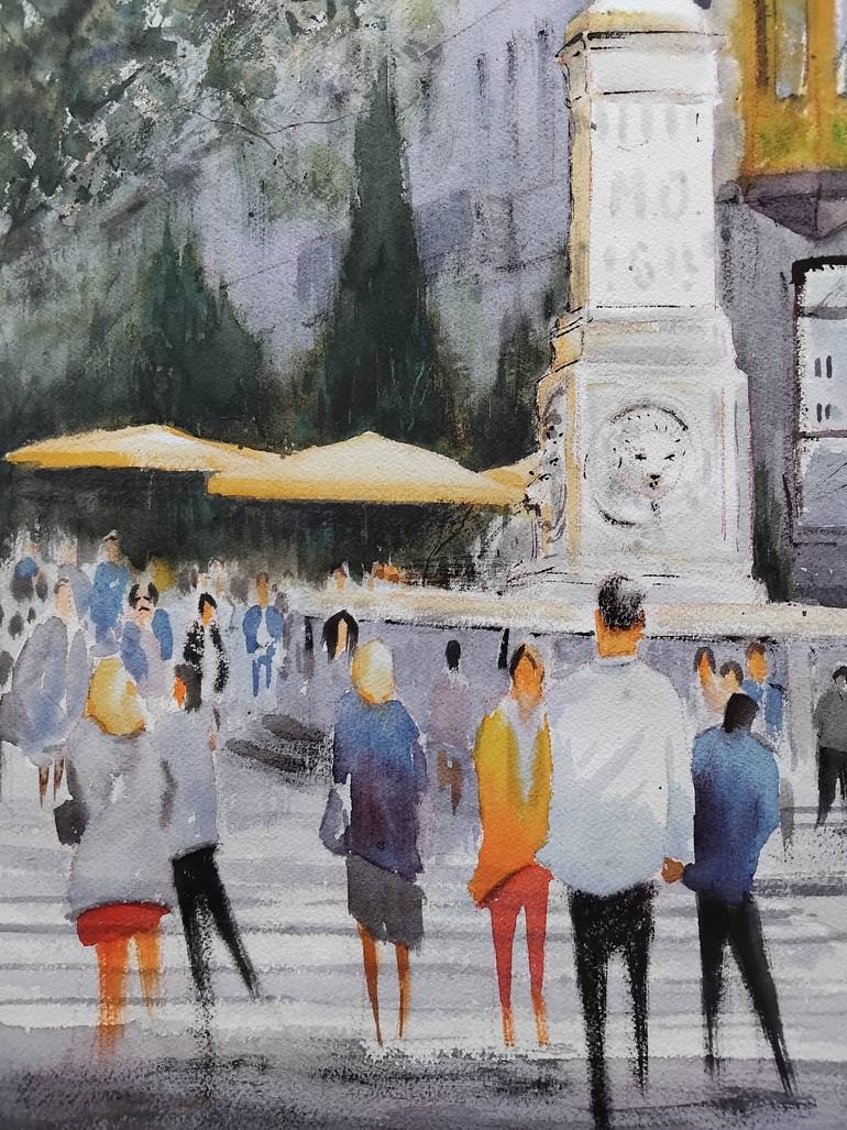 Original Art Deco Cities Painting by Nenad Kojić