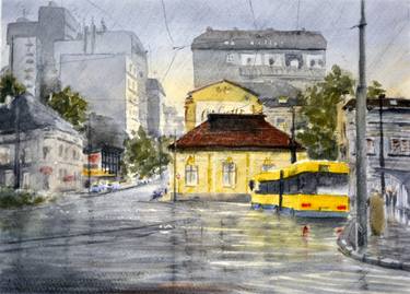 Original Abstract Expressionism Cities Paintings by Nenad Kojić