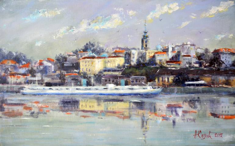 Riverside of Belgrade Painting by Nenad Kojić | Saatchi Art